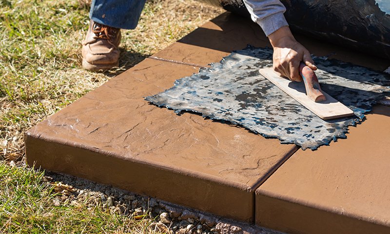 Bayside stamped concrete patio
